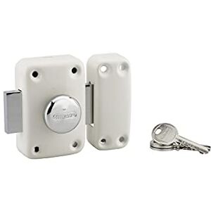 THIRARD Verrou à bouton Apache, porte de garage, cylindre 60 mm, acier, 3 clés, époxy blanc, haute sécurité, réversible, serrure à encastrer, protection arrachement, - Publicité THIRARD Verrou à bouton Apache, porte de garage, cylindre 60 mm, acier, 3 clés, époxy blanc, haute sécurité, réversible, serrure à encastrer, protection arrachement, - Publicité