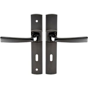 Vachette Set de Poignées de Porte sur Grande Plaque MUZE Version Clé L, Porte de Chambre, Bureau Entraxe 195 mm Système de Pose Facile Zamak Résistant Finition Diamant Noir Garantie 10 Ans - Publicité Vachette Set de Poignées de Porte sur Grande Plaque MUZE Version Clé L, Porte de Chambre, Bureau Entraxe 195 mm Système de Pose Facile Zamak Résistant Finition Diamant Noir Garantie 10 Ans - Publicité