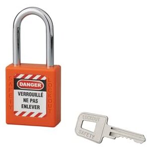 THIRARD Cadenas de Consignation 40mm Anse 38mm Acier Trempé Boîtier ABS Isolant Clé Prisonnière Compatible Série A5 Étiquettes Fournies Orange - Publicité THIRARD Cadenas de Consignation 40mm Anse 38mm Acier Trempé Boîtier ABS Isolant Clé Prisonnière Compatible Série A5 Étiquettes Fournies Orange - Publicité
