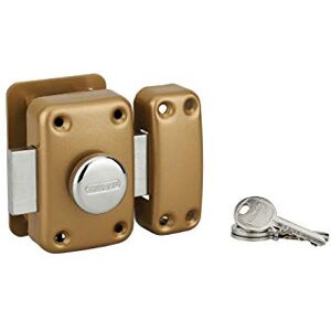 THIRARD Verrou à Bouton Apache avec Plaque de Renfort Cylindre Laiton 45 mm Ø 23 mm Acier Époxy Or Sécurité Porte d'Entrée 3 Clés Crantées Coffre 90 x 60 mm - Publicité THIRARD Verrou à Bouton Apache avec Plaque de Renfort Cylindre Laiton 45 mm Ø 23 mm Acier Époxy Or Sécurité Porte d'Entrée 3 Clés Crantées Coffre 90 x 60 mm - Publicité