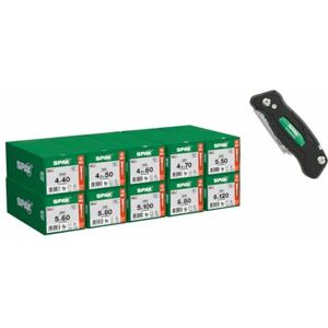 SPAX Kit de vis pour bricoleurs, 4200 vis à filetage partiel en 10 dimensions avec outil multifonctions, pour la construction en bois, les travaux intérieurs et extérieurs, taille Smart, 8000000294594 - Publicité SPAX Kit de vis pour bricoleurs, 4200 vis à filetage partiel en 10 dimensions avec outil multifonctions, pour la construction en bois, les travaux intérieurs et extérieurs, taille Smart, 8000000294594 - Publicité