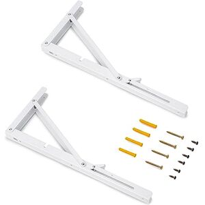 Emuca Supports d'étagères pliables, 403mm, Jeu de 2 supports étagère pliables, charge max. 60kg, Peint en blanc, Acier - Publicité Emuca Supports d'étagères pliables, 403mm, Jeu de 2 supports étagère pliables, charge max. 60kg, Peint en blanc, Acier - Publicité