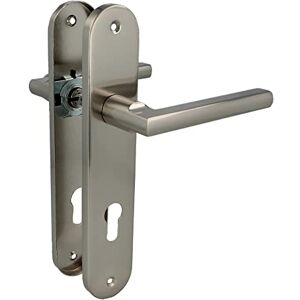 Amig Jeu de poignées avec plaque en acier pour porte Mod. MAI PB85 240 x 45 mm Carré de 8 mm Design élégant et simple Avec embout buccal Aluminium Nickel brossé - Publicité Amig Jeu de poignées avec plaque en acier pour porte Mod. MAI PB85 240 x 45 mm Carré de 8 mm Design élégant et simple Avec embout buccal Aluminium Nickel brossé - Publicité