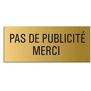 OFFORM DESIGN Plaque Pas de Publicité Merci 60x25 mm pour Bôite aux Lettres Aluminium Aspect Laiton auto-adhésif 29019-M - Publicité OFFORM DESIGN Plaque Pas de Publicité Merci 60x25 mm pour Bôite aux Lettres Aluminium Aspect Laiton auto-adhésif 29019-M - Publicité