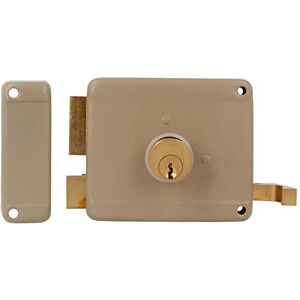 Amig Serrure à chevauchement gauche avec levier de verrouillage, languette et poignée pour portes en bois Mod. 78 100 x 85 mm Loquet avec cylindre à vis rond Acier beige - Publicité Amig Serrure à chevauchement gauche avec levier de verrouillage, languette et poignée pour portes en bois Mod. 78 100 x 85 mm Loquet avec cylindre à vis rond Acier beige - Publicité