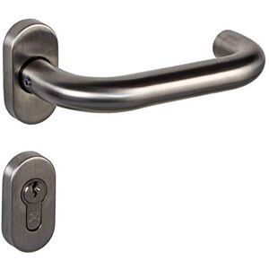 Gedotec Poignée de porte Poignée de porte en U Garniture de porte de jardin en Acier Inoxydable Amsterdam Béquille de porte sur rosaces OVALES Jeu de leviers Cylindre PZ 1 Kit - Publicité Gedotec Poignée de porte Poignée de porte en U Garniture de porte de jardin en Acier Inoxydable Amsterdam Béquille de porte sur rosaces OVALES Jeu de leviers Cylindre PZ 1 Kit - Publicité
