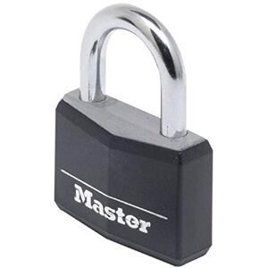 Master Lock 9150EURDBLK Cadenas à Clé en Aluminium Massif recouvert de Vinyle, noir, 5 x 6,8 x 1,4 cm - Publicité Master Lock 9150EURDBLK Cadenas à Clé en Aluminium Massif recouvert de Vinyle, noir, 5 x 6,8 x 1,4 cm - Publicité