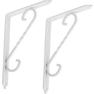 AERZETIX C65837 Lot de 2 Supports décoratifs équerres consoles renforcées d'étagère à angle droit 135 x 190 mm ouverture Ø4 mm pour fixation murale en acier couleur blanc - Publicité AERZETIX C65837 Lot de 2 Supports décoratifs équerres consoles renforcées d'étagère à angle droit 135 x 190 mm ouverture Ø4 mm pour fixation murale en acier couleur blanc - Publicité