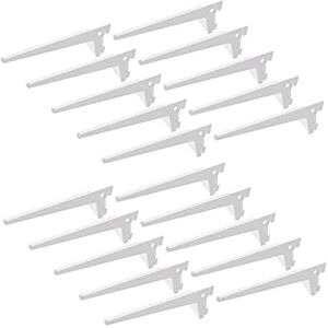 Emuca 7908112 Équerres d'étagère pour rail simple perforation pas 50mm, blanc, 250mm, Set de 20 pièces - Publicité Emuca 7908112 Équerres d'étagère pour rail simple perforation pas 50mm, blanc, 250mm, Set de 20 pièces - Publicité
