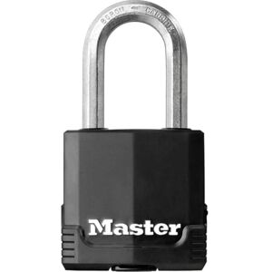 Master Lock Cadenas Très Haute Sécurité (A Clé) (Acier Laminé Recouvert) (Extérieur) (Anse L) M515EURDLH, Argent, 11 cm x 5,4 cm x 3,1 cm - Publicité Master Lock Cadenas Très Haute Sécurité (A Clé) (Acier Laminé Recouvert) (Extérieur) (Anse L) M515EURDLH, Argent, 11 cm x 5,4 cm x 3,1 cm - Publicité