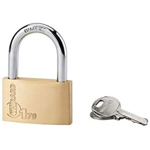 THIRARD Cadenas à Clé Type 1-70mm Laiton Monobloc Anse en Acier Cémenté Nickelé Mécanisme à Goupilles Double Ancrage 2 Clés en Acier Nickelé Jaune - Publicité THIRARD Cadenas à Clé Type 1-70mm Laiton Monobloc Anse en Acier Cémenté Nickelé Mécanisme à Goupilles Double Ancrage 2 Clés en Acier Nickelé Jaune - Publicité