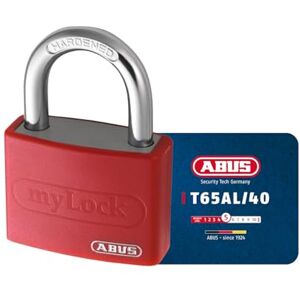 ABUS Cadenas T65AL/40 myLOCK inscriptible individuellement cadenas à broche corps de serrure en aluminium massif niveau de sécurité 5 rouge - Publicité ABUS Cadenas T65AL/40 myLOCK inscriptible individuellement cadenas à broche corps de serrure en aluminium massif niveau de sécurité 5 rouge - Publicité