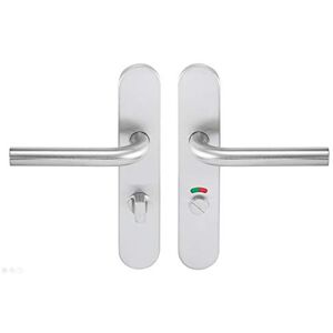 Bricard 666466 Ensemble poignées INOX sur Plaque Tempo New Wave Porte de Toilettes (à condamnation et Voyant) - Publicité Bricard 666466 Ensemble poignées INOX sur Plaque Tempo New Wave Porte de Toilettes (à condamnation et Voyant) - Publicité