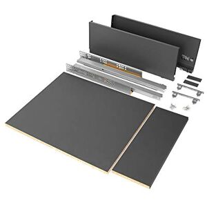 Emuca Kit système tiroir Cuisine et Salle de Bain avec Panneaux, coulisses à Sortie Totale, Fermeture amortie, H178mm, Module 450mm, Profondeur 500mm, Gris Anthracite - Publicité Emuca Kit système tiroir Cuisine et Salle de Bain avec Panneaux, coulisses à Sortie Totale, Fermeture amortie, H178mm, Module 450mm, Profondeur 500mm, Gris Anthracite - Publicité