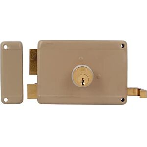 Amig Serrure de Suspension Gauche avec Levier de Fermeture Languette et Poignée pour Portes en Bois Mod. 78 120 x 85 mm Loquet avec Cylindre Rond en Serrete Acier Beige - Publicité Amig Serrure de Suspension Gauche avec Levier de Fermeture Languette et Poignée pour Portes en Bois Mod. 78 120 x 85 mm Loquet avec Cylindre Rond en Serrete Acier Beige - Publicité