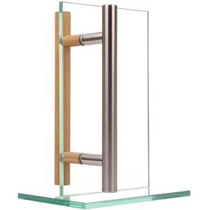 MLS Poignée de Porte Pour Sauna et SPA, Paire de Poignées Pour Porte, Agréable au Toucher, Combinaison de Poignée-Barre en Inox & Bois, Pour Portes en Verre et en Bois, 400 mm - Publicité MLS Poignée de Porte Pour Sauna et SPA, Paire de Poignées Pour Porte, Agréable au Toucher, Combinaison de Poignée-Barre en Inox & Bois, Pour Portes en Verre et en Bois, 400 mm - Publicité