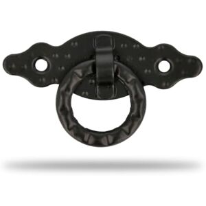 Amig Poignée Horizontale Modèle 1000 En Acier Quincaillerie Rustique 80 x 28 x 1.5 mm Avec Anneau et Plaque Pointillée Finition : Noir - Publicité Amig Poignée Horizontale Modèle 1000 En Acier Quincaillerie Rustique 80 x 28 x 1.5 mm Avec Anneau et Plaque Pointillée Finition : Noir - Publicité