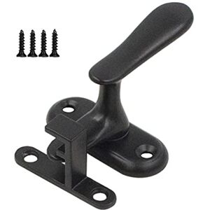 Hoopever Loquet de porte coulissant pour portails en bois, abri de jardin, armoire, cage pour animaux domestiques, serrure de porte de sécurité en acier inoxydable noir mat, avec vis - Publicité Hoopever Loquet de porte coulissant pour portails en bois, abri de jardin, armoire, cage pour animaux domestiques, serrure de porte de sécurité en acier inoxydable noir mat, avec vis - Publicité