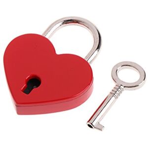 Shenxay Mini cadenas en forme de cœur vintage antique avec clé - Publicité Shenxay Mini cadenas en forme de cœur vintage antique avec clé - Publicité