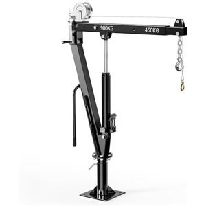 WilTec Grue de levage de pick-up – Capacité de charge max. de 900 kg – Chèvre mécanique d'atelier avec Socle massif Bras pivotant à 360° et Treuil – Ancrage Fixation au sol et Remorque - Publicité WilTec Grue de levage de pick-up – Capacité de charge max. de 900 kg – Chèvre mécanique d'atelier avec Socle massif Bras pivotant à 360° et Treuil – Ancrage Fixation au sol et Remorque - Publicité