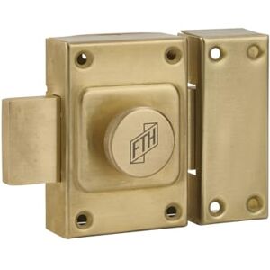 FTH Verrou de Porte C60 à Bouton Cylindre 40 mm Coffre & Pêne Laiton 3 Clés Crantées Sécurité Élégante Intérieur et Extérieur Jaune/Doré - Publicité FTH Verrou de Porte C60 à Bouton Cylindre 40 mm Coffre & Pêne Laiton 3 Clés Crantées Sécurité Élégante Intérieur et Extérieur Jaune/Doré - Publicité
