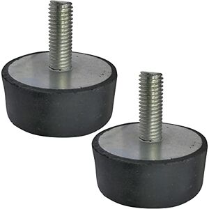 AERZETIX Lot de 2 Pieds Patins Ronds Anti-Vibrations en Caoutchouc et Acier Filetage M10 Ø50mm H:20mm Dureté Shore 55+/-5 Charge 2587N Noir et Argent - Publicité AERZETIX Lot de 2 Pieds Patins Ronds Anti-Vibrations en Caoutchouc et Acier Filetage M10 Ø50mm H:20mm Dureté Shore 55+/-5 Charge 2587N Noir et Argent - Publicité