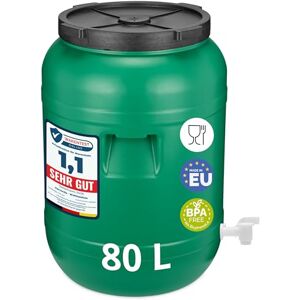 Garronda 80L Fût Plastique Alimentaire avec Robinet – Récupérateur d'Eau Sans BPA pour Eau, Fermentation, Croquettes, Choucroute GD-0142 - Publicité Garronda 80L Fût Plastique Alimentaire avec Robinet – Récupérateur d'Eau Sans BPA pour Eau, Fermentation, Croquettes, Choucroute GD-0142 - Publicité