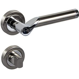 Gedotec Garniture à béquille pour portes intérieures Ferrure de porte en acier inoxydable mat chrome poli MIRAGE Poignée de porte pour portes de chambre sur rosace ronde Bain WC - Publicité Gedotec Garniture à béquille pour portes intérieures Ferrure de porte en acier inoxydable mat chrome poli MIRAGE Poignée de porte pour portes de chambre sur rosace ronde Bain WC - Publicité