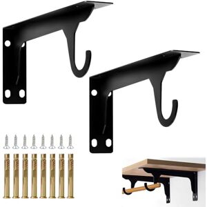 xiruiubao Equerre Etagere Murale, Support Etagere Murale, 28 cm Équerre Charge Lourde avec Crochet, Fixation Etagere Invisible, Supports en L en Metal, Capacité de Charge 75 kg, 2 Pièces - Publicité xiruiubao Equerre Etagere Murale, Support Etagere Murale, 28 cm Équerre Charge Lourde avec Crochet, Fixation Etagere Invisible, Supports en L en Metal, Capacité de Charge 75 kg, 2 Pièces - Publicité