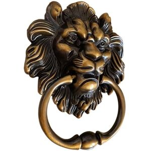 Crepundia Heurtoir Forgé à La Main, Heurtoir De Porte Antique En Bronze Forme Tête Lion Finition Métal Poli, Commande Tactile Et À Distance, Grande Poignée Boucle Suspendue - Publicité Crepundia Heurtoir Forgé à La Main, Heurtoir De Porte Antique En Bronze Forme Tête Lion Finition Métal Poli, Commande Tactile Et À Distance, Grande Poignée Boucle Suspendue - Publicité