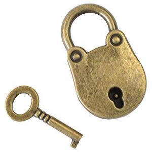 HMF Cadenas décoratif vintage avec clé 3,8 x 2,5 x 1 cm Bronze - Publicité HMF Cadenas décoratif vintage avec clé 3,8 x 2,5 x 1 cm Bronze - Publicité