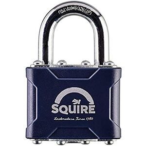 Squire Henry Stronglock Cadenas à anse ouverte laminée 4 goupilles double verrouillage 38 mm (longueur) - Publicité Squire Henry Stronglock Cadenas à anse ouverte laminée 4 goupilles double verrouillage 38 mm (longueur) - Publicité