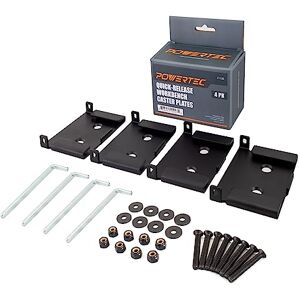 POWERTEC 71132 Lot de 4 plaques de roulettes pour établi à dégagement rapide, noir - Publicité POWERTEC 71132 Lot de 4 plaques de roulettes pour établi à dégagement rapide, noir - Publicité
