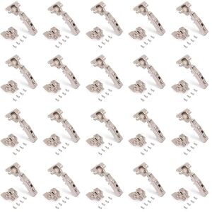 Emuca 1011007 Lot de 20 charnières à visser Ø35mm 100° montage en applique et embases à visser avec réglage excentrique - Publicité Emuca 1011007 Lot de 20 charnières à visser Ø35mm 100° montage en applique et embases à visser avec réglage excentrique - Publicité