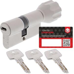ToniTec Lot de cylindres de serrure ABUS EC550 à fermeture identique avec 3 clés, serrure avec clé et carte de code Cylindre de serrure avec bouton Taille 35/40 K avec carte de code - Publicité ToniTec Lot de cylindres de serrure ABUS EC550 à fermeture identique avec 3 clés, serrure avec clé et carte de code Cylindre de serrure avec bouton Taille 35/40 K avec carte de code - Publicité