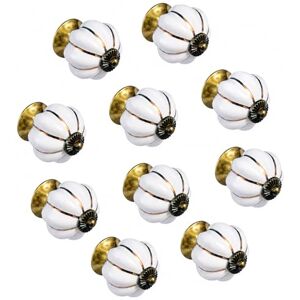 NACNIC - 10 Boutons Céramique Blanc Or - Jeu de Boutons d’Armoires - Publicité NACNIC - 10 Boutons Céramique Blanc Or - Jeu de Boutons d’Armoires - Publicité