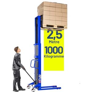 Pallit Gerbeur hydraulique Lift-XL Hauteur de Levage 2500 mm Capacité de Charge 1000 kg Roues PU Chariot élévateur - Publicité Pallit Gerbeur hydraulique Lift-XL Hauteur de Levage 2500 mm Capacité de Charge 1000 kg Roues PU Chariot élévateur - Publicité