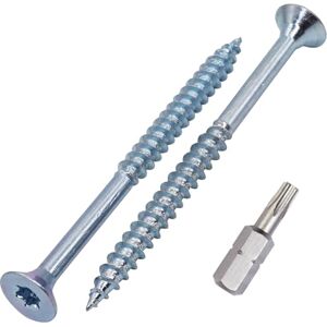 SKIR'CO (60 Pièces) Vis à Bois en Acier Zingué 6,0 x 80 mm, Tête Fraisée Torx, pour Aggloméré, Partiellement Filetées - Publicité SKIR'CO (60 Pièces) Vis à Bois en Acier Zingué 6,0 x 80 mm, Tête Fraisée Torx, pour Aggloméré, Partiellement Filetées - Publicité