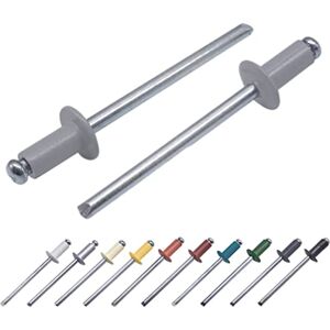 Marcopol Lot de 100 pièces de rivets aveugles peints 3,2 x 8 mm, tête bombée, DIN 7337, rivet en aluminium et mandrin en acier, rivets à clé (100, gris fenêtre RAL 7040) - Publicité Marcopol Lot de 100 pièces de rivets aveugles peints 3,2 x 8 mm, tête bombée, DIN 7337, rivet en aluminium et mandrin en acier, rivets à clé (100, gris fenêtre RAL 7040) - Publicité