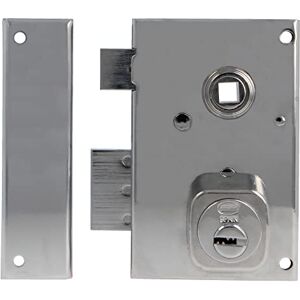 Amig Serrure de suralimentation gauche avec levier de fermeture, languette et carré pour portes en bois Mod. 75N 72 x 112 mm Cylindre rond de sécurité Acier argenté - Publicité Amig Serrure de suralimentation gauche avec levier de fermeture, languette et carré pour portes en bois Mod. 75N 72 x 112 mm Cylindre rond de sécurité Acier argenté - Publicité