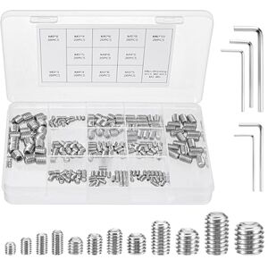 MumdoYAL 240 pièces vis sans tête M3/M4/M5/M6/M8, vis poignée de porte, matériau en acier inoxydable, utilisé pour fixer des pièces mécaniques,avec 5 clés hexagonales - Publicité MumdoYAL 240 pièces vis sans tête M3/M4/M5/M6/M8, vis poignée de porte, matériau en acier inoxydable, utilisé pour fixer des pièces mécaniques,avec 5 clés hexagonales - Publicité