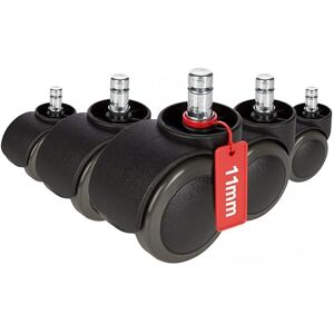 hjh OFFICE 619026 5X roulettes pour sols durs 11mm / 50mm ROLO No-Noise roulettes de Chaise pour sols durs (Pack de 5) - Publicité hjh OFFICE 619026 5X roulettes pour sols durs 11mm / 50mm ROLO No-Noise roulettes de Chaise pour sols durs (Pack de 5) - Publicité