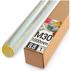 Lun Fix Tige filetée M30 x 1000 mm Acier haute résistance 8.8 DIN 976 Filetage métrique Goujon fileté M30 Vis longue Fixation industrielle Montage métal - Publicité Lun Fix Tige filetée M30 x 1000 mm Acier haute résistance 8.8 DIN 976 Filetage métrique Goujon fileté M30 Vis longue Fixation industrielle Montage métal - Publicité