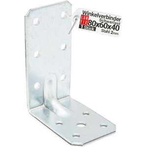 Lun Fix 1 Equerre metal renforcées 80x60x40x2 mm, connecteurs bois galvanisés avec nervure, équerre support d'angle droit perforée pour menuiserie, fixation meuble, clôture, construction bois - Publicité Lun Fix 1 Equerre metal renforcées 80x60x40x2 mm, connecteurs bois galvanisés avec nervure, équerre support d'angle droit perforée pour menuiserie, fixation meuble, clôture, construction bois - Publicité