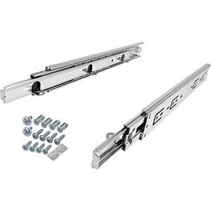 SOTECH 1 paire de Coulisses à sortie totale KV4-45-H45-L550-NF-MS 550 mm avec équerre d'appui, capacité de charge 45 kg, glissière télescopique avec kit de visserie - Publicité SOTECH 1 paire de Coulisses à sortie totale KV4-45-H45-L550-NF-MS 550 mm avec équerre d'appui, capacité de charge 45 kg, glissière télescopique avec kit de visserie - Publicité