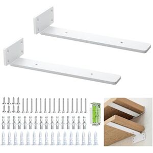 Batonca Équerre étagère2 pièces supports muraux pour étagères supports d'étagère blancs supports en L en métal robuste pour montage mural (blanc, 25 cm/10 pouces) - Publicité Batonca Équerre étagère2 pièces supports muraux pour étagères supports d'étagère blancs supports en L en métal robuste pour montage mural (blanc, 25 cm/10 pouces) - Publicité