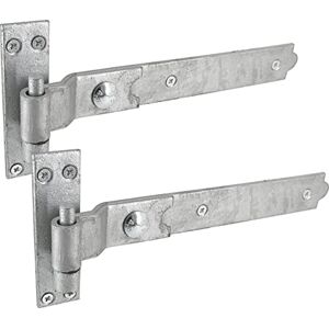 IRONTITE Charnière de portail à manivelle galvanisée robuste 300 mm Charnières de portail à crochet et bande pour portails en bois Charnières à manivelle avec fixations incluses (galvanisé) - Publicité IRONTITE Charnière de portail à manivelle galvanisée robuste 300 mm Charnières de portail à crochet et bande pour portails en bois Charnières à manivelle avec fixations incluses (galvanisé) - Publicité