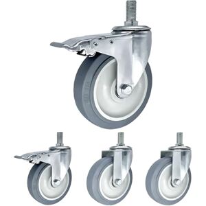 ESTDKMNOS Tourner les roues de meubles, Roulette pivotante 3-5 pouces roues en caoutchouc M14-M20x30mm 4 pièces avec 2 freins for meubles de chariot(125mm,M14x30mm) - Publicité ESTDKMNOS Tourner les roues de meubles, Roulette pivotante 3-5 pouces roues en caoutchouc M14-M20x30mm 4 pièces avec 2 freins for meubles de chariot(125mm,M14x30mm) - Publicité