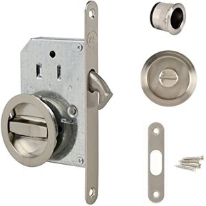 Yale Kit Serrure pour Porte Coulissante Serrure à condamnation et Poignées cuvettes rondes encastrables Ø intérieur poignées 48 mm Acier finition nickelé brossé, Inclus tire-doigt, gâche, vis - Publicité Yale Kit Serrure pour Porte Coulissante Serrure à condamnation et Poignées cuvettes rondes encastrables Ø intérieur poignées 48 mm Acier finition nickelé brossé, Inclus tire-doigt, gâche, vis - Publicité