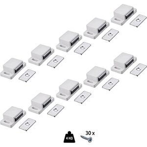 Gedotec Lot de 10 loqueteaux magnétiques puissants pour portes de meubles et d'armoires Loqueteaux de porte carrés Easy Fermeture de meuble en plastique blanc - Publicité Gedotec Lot de 10 loqueteaux magnétiques puissants pour portes de meubles et d'armoires Loqueteaux de porte carrés Easy Fermeture de meuble en plastique blanc - Publicité